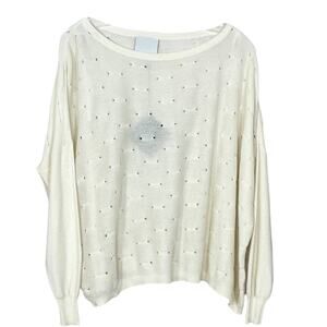 NEW w tags Addison Sullivan Cream Colored Threaded Loop Sweater Small, MSRP $210